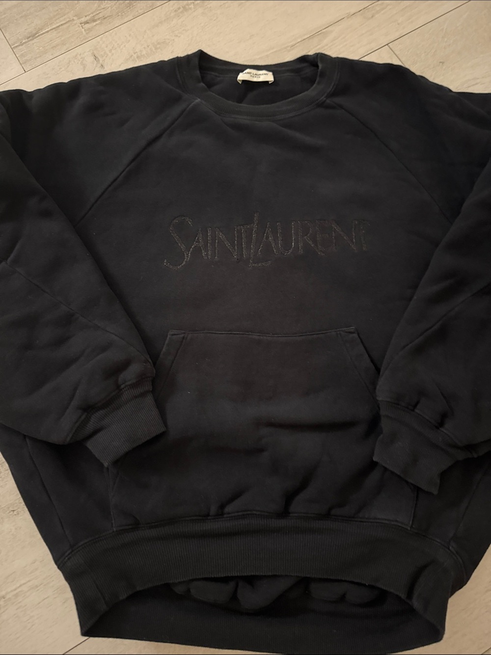 Saint Laurent Black Logo Crewneck Sweatshirt - Picture 4 of 9